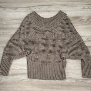 QED London Taupe Textured Knit Sweater